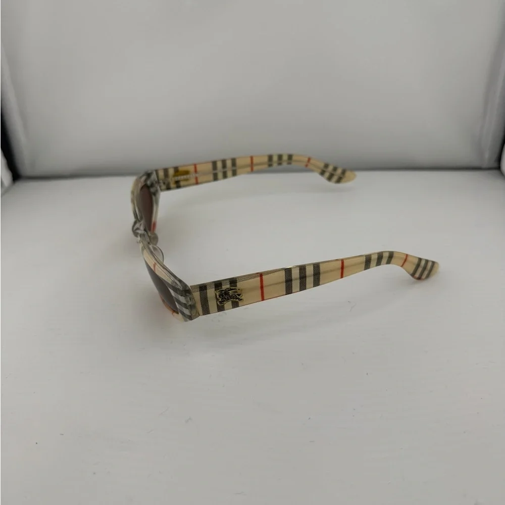 Burberry Beige Tartan Check Sunglasses with Brown Lenses - Picture 4 of 10